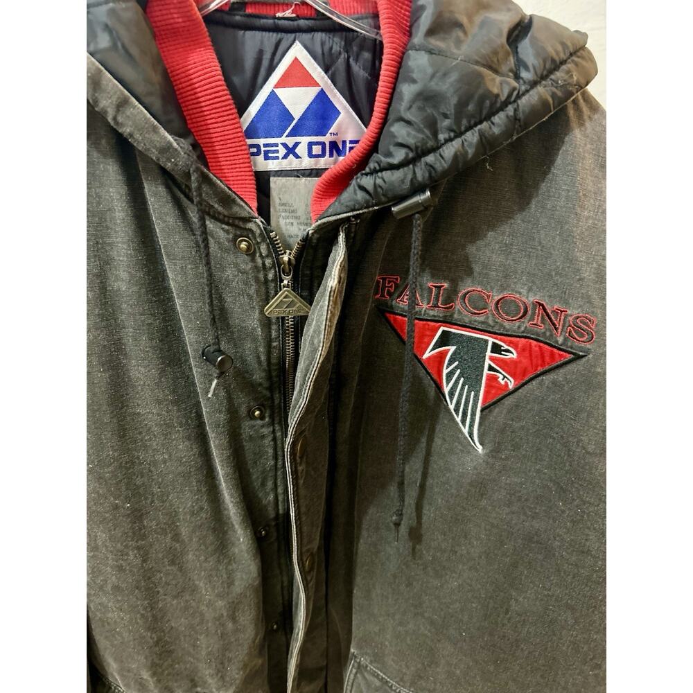 Vintage Apex One NFL Atlanta Falcons Canvas Parka Jacket Mens XL - XXL Very Rare - Picture 2 of 9